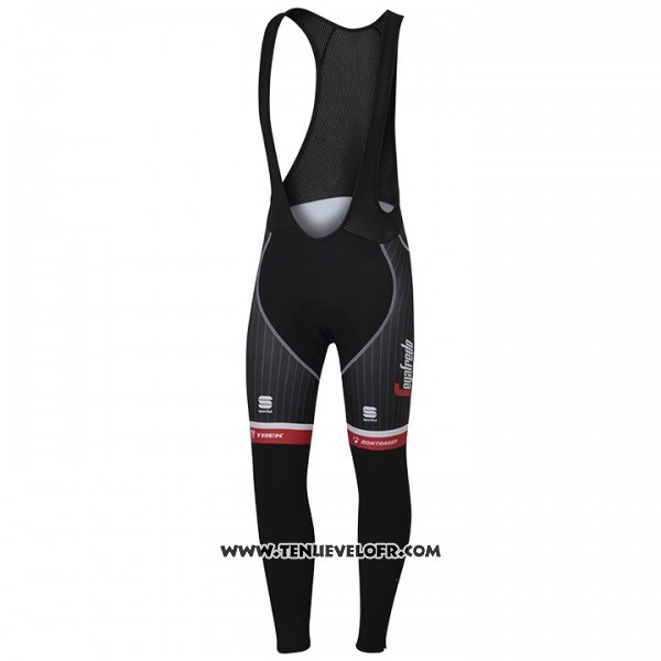 2017 Maillot Ciclismo Trek Segafredo Rouge et Noir Manches Longues et Cuissard